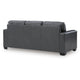 Miller Sofa with Exposed Wooden Feet | Blue Leather-Faux Leather 85"