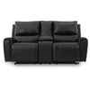 Larry Reclining Loveseat with Console and Cup Holders | Black Leather 74"