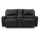 Larry Reclining Loveseat with Console and Cup Holders | Black Leather 74"