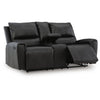 Larry Reclining Loveseat with Console and Cup Holders | Black Leather 74"