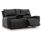 Larry Reclining Loveseat with Console and Cup Holders | Black Leather 74"