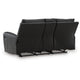 Larry Reclining Loveseat with Console and Cup Holders | Black Leather 74"