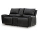 Larry Reclining Loveseat with Console and Cup Holders | Black Leather 74"