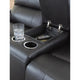 Larry Reclining Loveseat with Console and Cup Holders | Black Leather 74"
