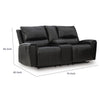 Larry Reclining Loveseat with Console and Cup Holders | Black Leather 74"