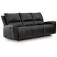Larry Dual Reclining Sofa with Pull Tab Mechanism | Black Leather 84"