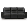 Larry Dual Reclining Sofa with Pull Tab Mechanism | Black Leather 84"
