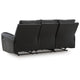 Larry Dual Reclining Sofa with Pull Tab Mechanism | Black Leather 84"
