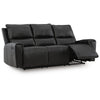 Larry Dual Reclining Sofa with Pull Tab Mechanism | Black Leather 84"