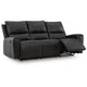 Larry Dual Reclining Sofa with Pull Tab Mechanism | Black Leather 84"