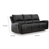 Larry Dual Reclining Sofa with Pull Tab Mechanism | Black Leather 84"