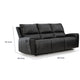 Larry Dual Reclining Sofa with Pull Tab Mechanism | Black Leather 84"