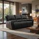 Larry Dual Reclining Sofa with Pull Tab Mechanism | Black Leather 84"