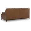Sany Sofa with Nailhead Trim | Exposed Wooden Feet | Brown Leather 90"