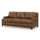 Sany Sofa with Nailhead Trim | Exposed Wooden Feet | Brown Leather 90"