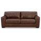 Liano Modern Sofa with Wide Seating | Low-Profile Base | Brown Leather 95"