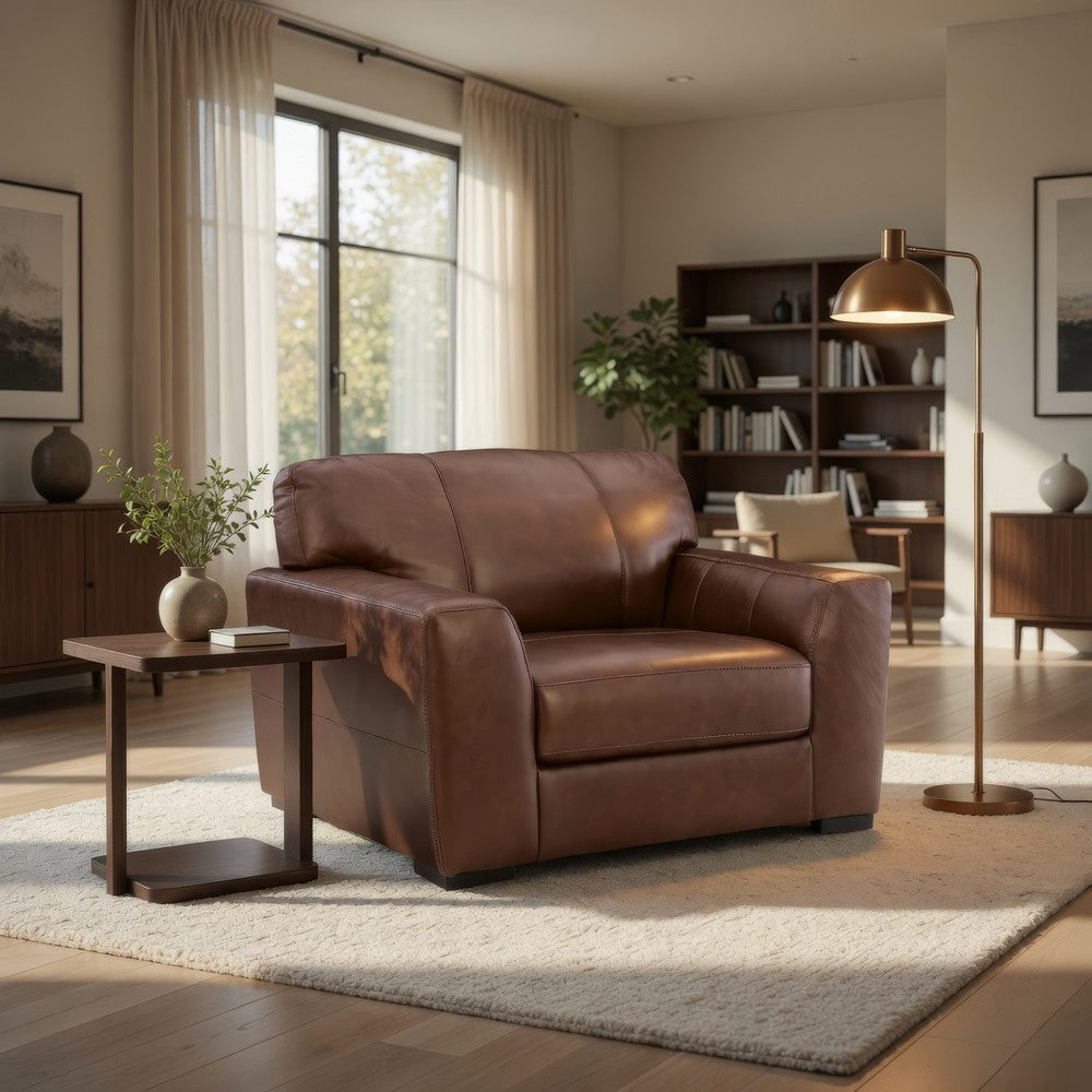 Liano Oversized Chair | Low-Profile Legs | Canyon Leather-Faux Leather