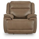 Glenn Power Recliner Chair with Adjustable Headrest | USB Port | Brown Leather