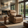 Glenn Power Recliner Chair with Adjustable Headrest | USB Port | Brown Leather
