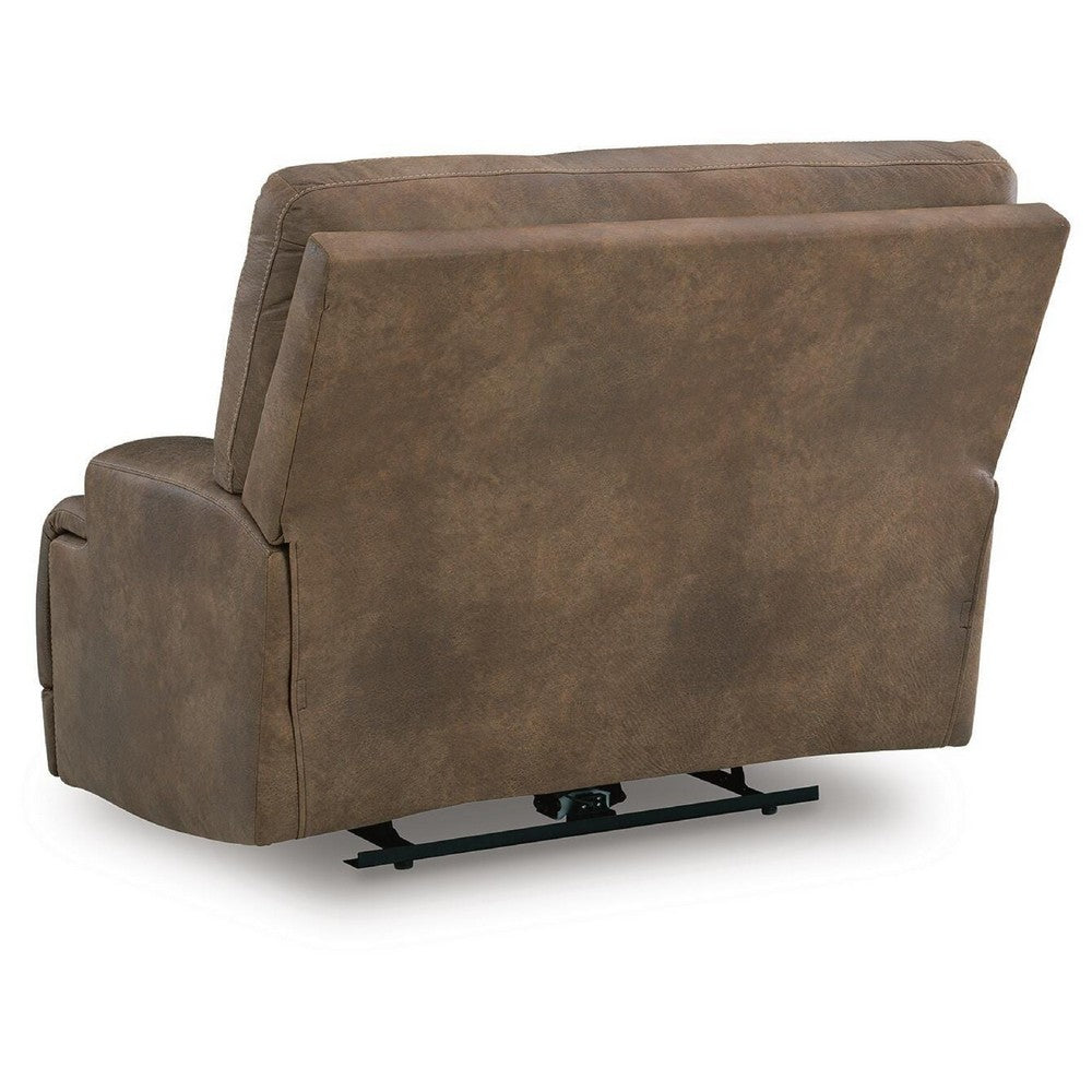 Bucky Power Recliner Chair | Adjustable Headrest | USB Port | Brown Faux Leather