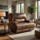 Bucky Power Recliner Chair | Adjustable Headrest | USB Port | Brown Faux Leather
