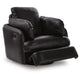 Modie Swivel Glider Recliner Chair with One Pull Motion | Black Leather