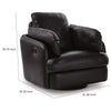 Modie Swivel Glider Recliner Chair with One Pull Motion | Black Leather