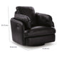 Modie Swivel Glider Recliner Chair with One Pull Motion | Black Leather