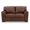 Liano Loveseat with Wide Seating | Low-Profile Base | Brown Leather 70"