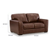 Liano Loveseat with Wide Seating | Low-Profile Base | Brown Leather 70"