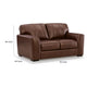 Liano Loveseat with Wide Seating | Low-Profile Base | Brown Leather 70"