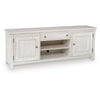 Lea TV St& Media Console | 2 Doors & Drawer | Antique White Hardwood 72"