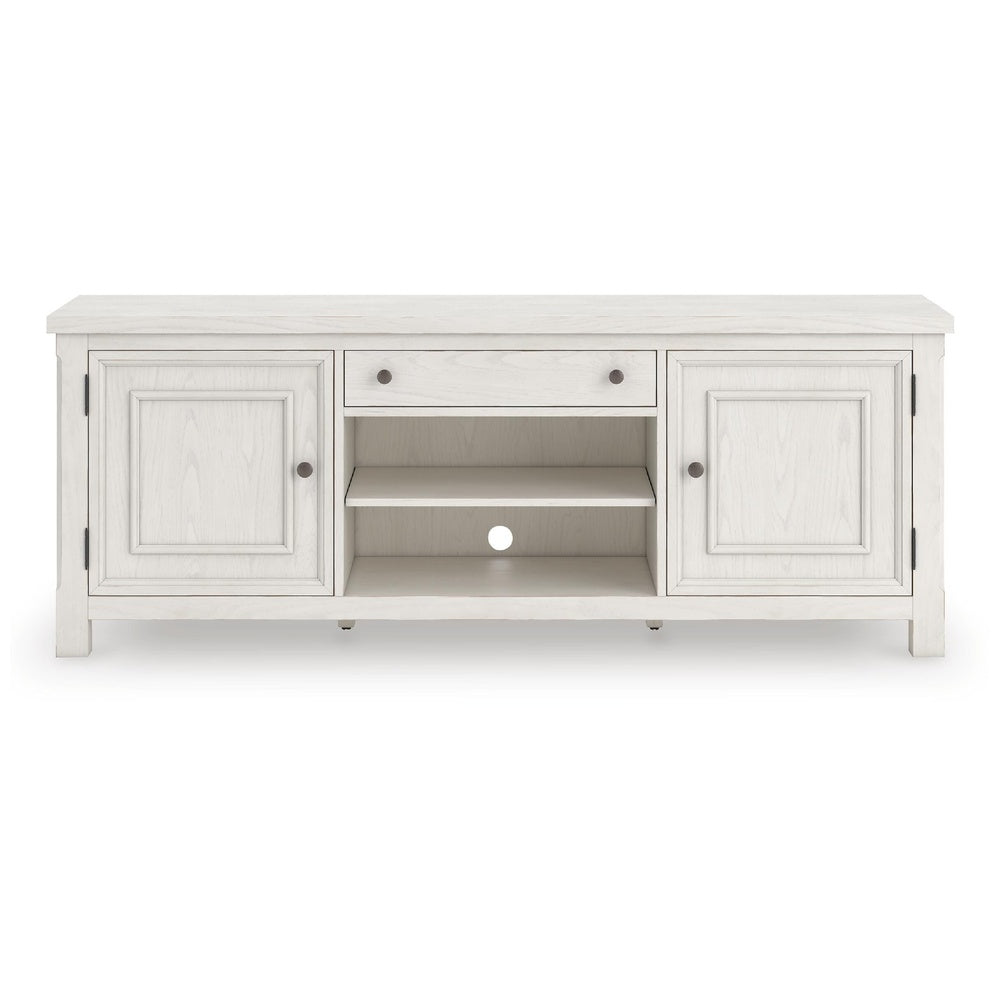 Lea TV St& Media Console | 2 Doors & Drawer | Antique White Hardwood 72"