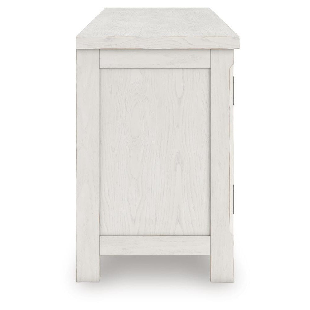 Lea TV St& Media Console | 2 Doors & Drawer | Antique White Hardwood 72"