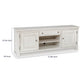 Lea TV St& Media Console | 2 Doors & Drawer | Antique White Hardwood 72"