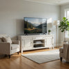 Lea TV St& Media Console | 2 Doors & Drawer | Antique White Hardwood 72"