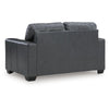 Miller Loveseat with Exposed Wooden Feet | Blue Leather-Faux Leather 62"