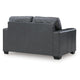 Miller Loveseat with Exposed Wooden Feet | Blue Leather-Faux Leather 62"