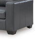Miller Loveseat with Exposed Wooden Feet | Blue Leather-Faux Leather 62"