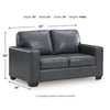 Miller Loveseat with Exposed Wooden Feet | Blue Leather-Faux Leather 62"