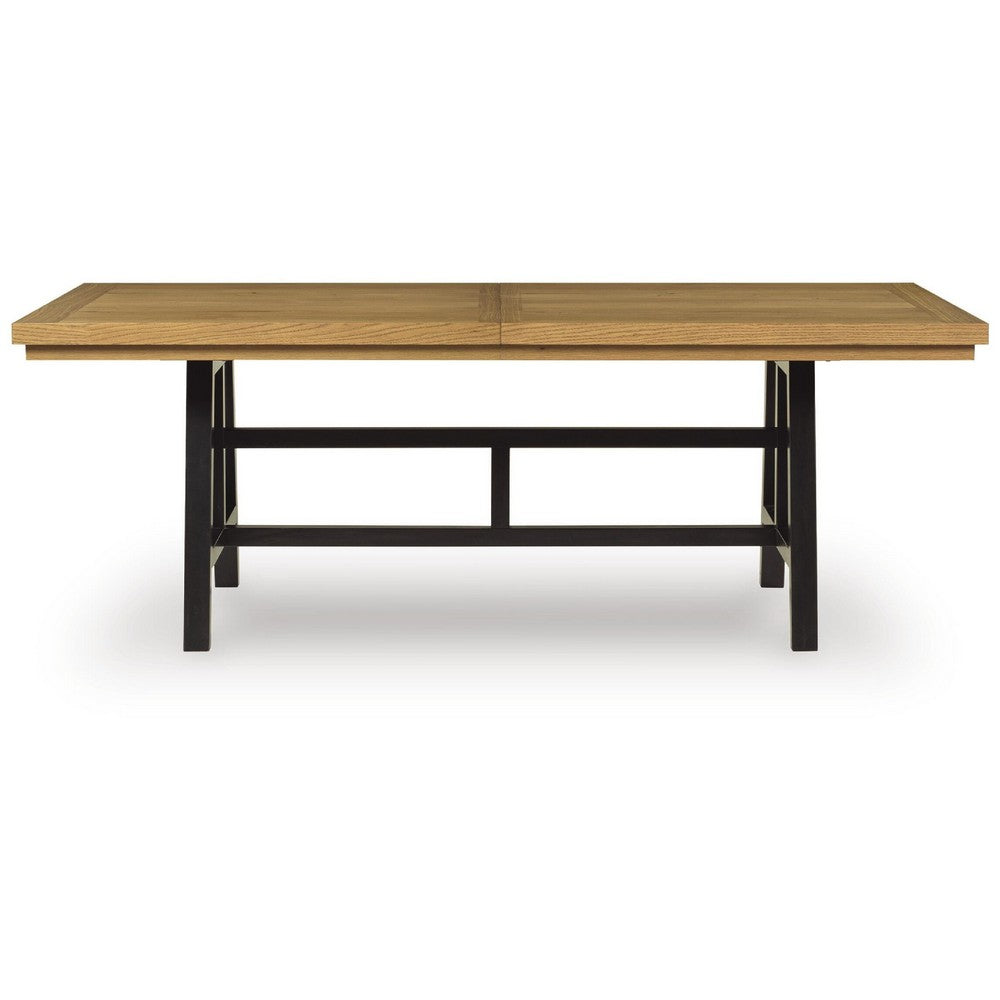 Dani Dining Extension Table with Trestle-Style Base | Black-Brown Wood 84-120"