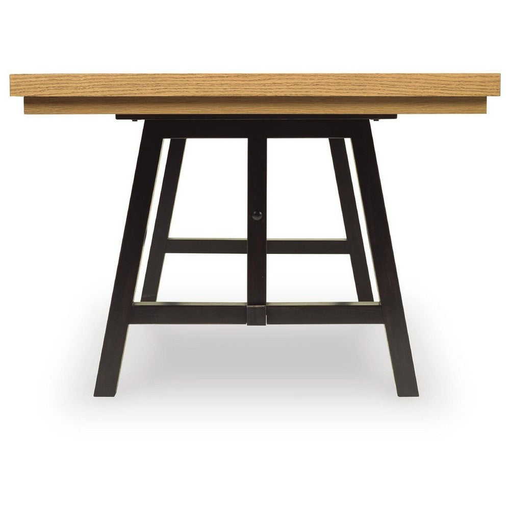 Dani Dining Extension Table with Trestle-Style Base | Black-Brown Wood 84-120"