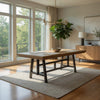 Dani Dining Extension Table with Trestle-Style Base | Black-Brown Wood 84-120"