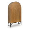 Gwen Arched Accent Cabinet with Glass Panel Doors | Natural-Black Wood 74"