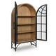 Gwen Arched Accent Cabinet with Glass Panel Doors | Natural-Black Wood 74"