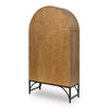 Gwen Arched Accent Cabinet with Glass Panel Doors | Natural-Black Wood 74"