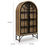 Gwen Arched Accent Cabinet with Glass Panel Doors | Natural-Black Wood 74"