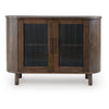 Maira Accent Cabinet with Fluted Glass Doors | Brown Mango Wood 48''