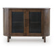 Maira Accent Cabinet with Fluted Glass Doors | Brown Mango Wood 48''