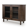 Maira Accent Cabinet with Fluted Glass Doors | Brown Mango Wood 48''